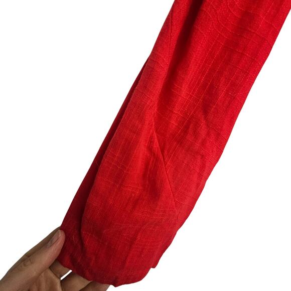 See By Chloe Womens Red Blouse Lightweight Size 4 Holiday Valentines Raw Hem - Picture 4 of 7